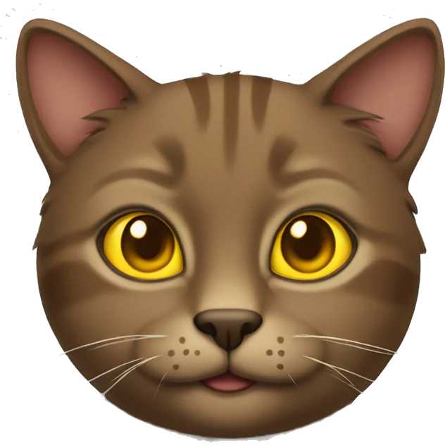 brown cat with yellow eyes  emoji