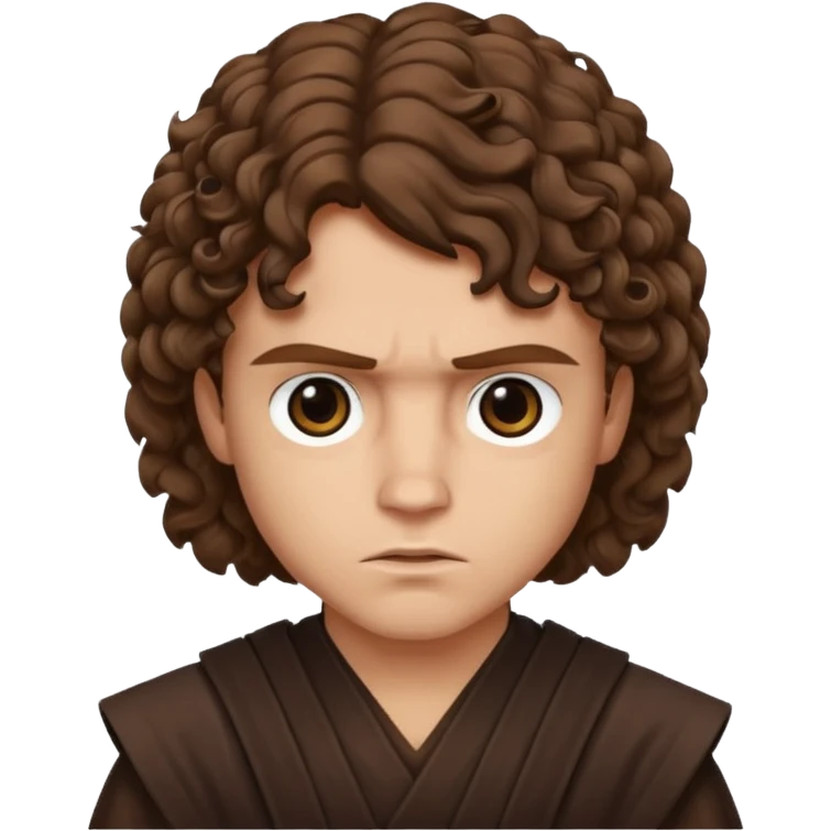 Anakin skywalker scar left eye curly brown hair emoji