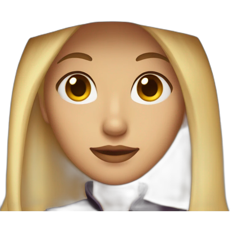 blonde with brown eyes, with a witch hat on her head emoji
