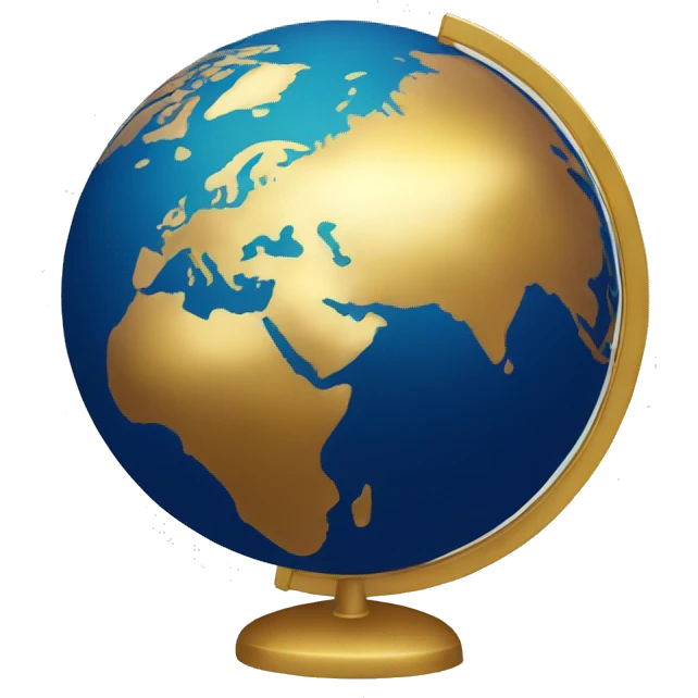 Golden full size globe world emoji