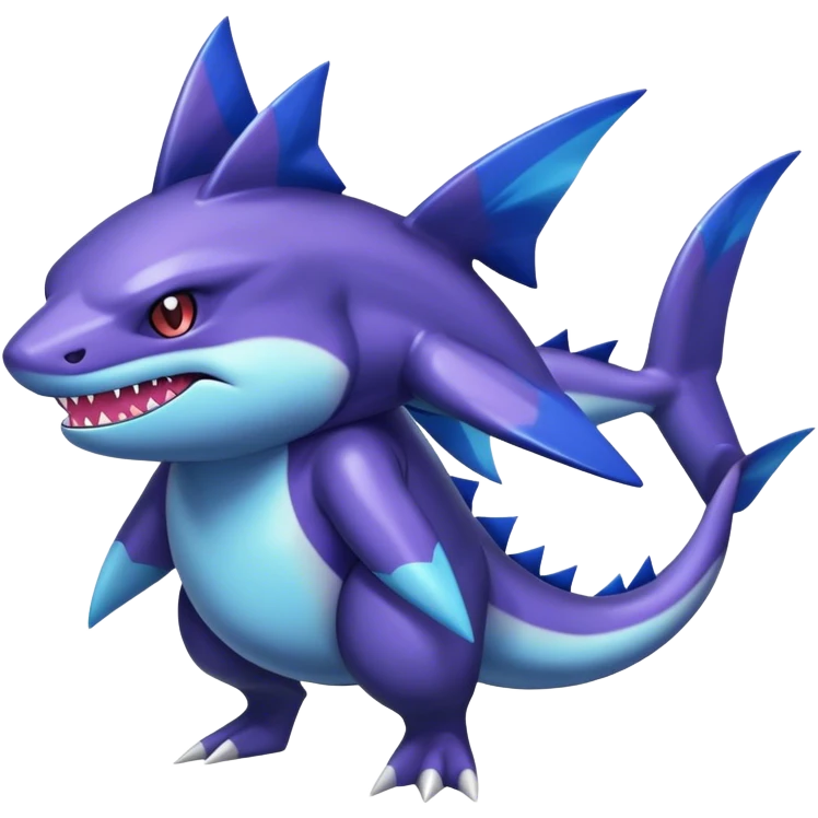 Shiny Dark Sharpedo-Haunter-Nidorino-fusion-hybrid full body emoji