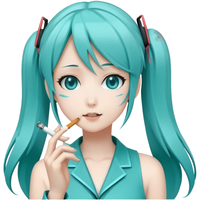 Hatsune miku is smoking emoji