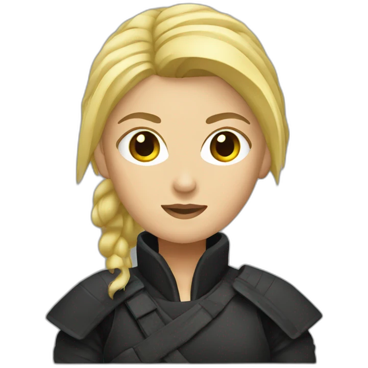 blonded hair female ninja emoji