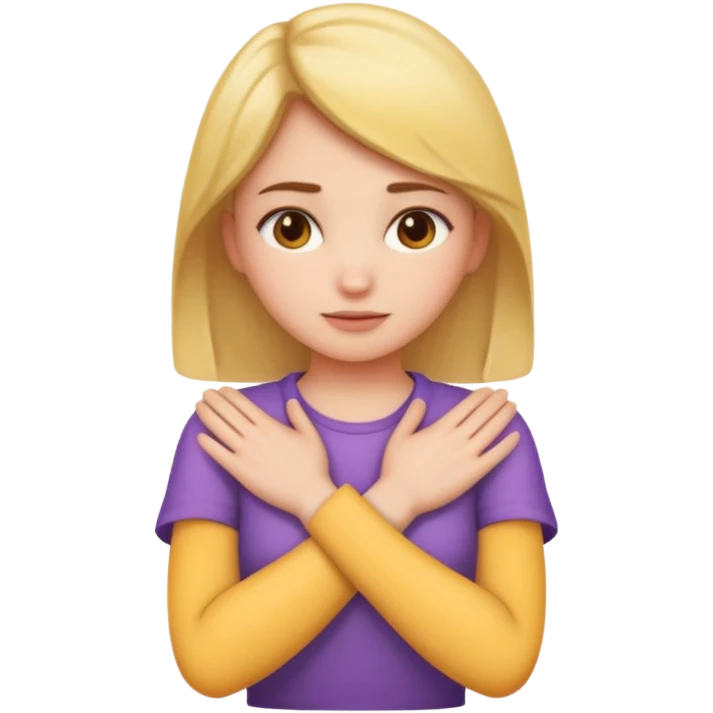 make a girl emoji crossing hands around neck emoji