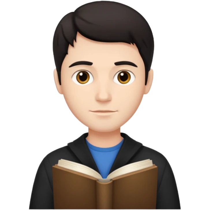 Chico morocho corte libro emoji