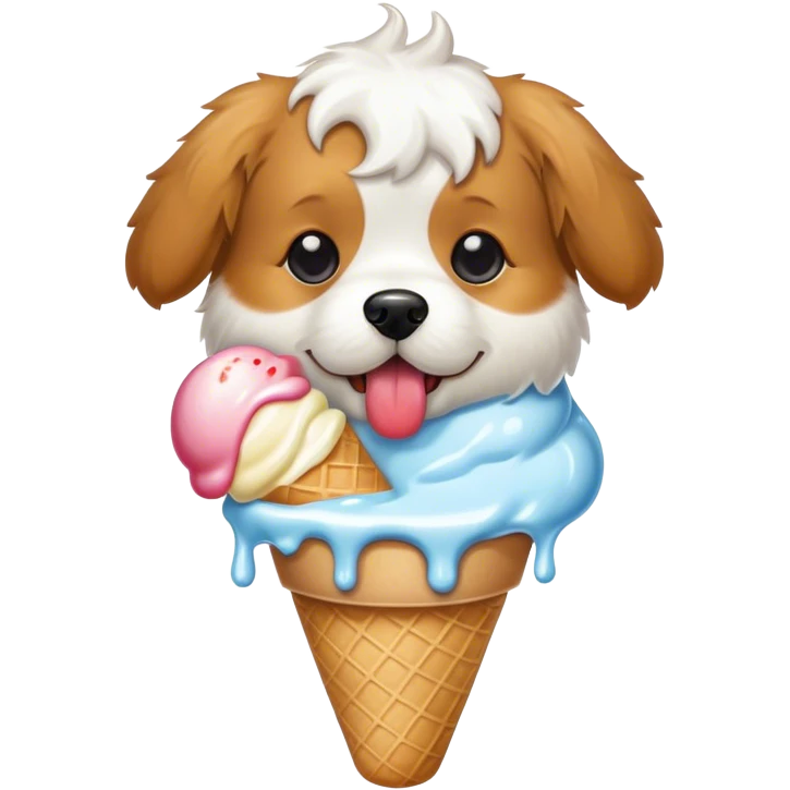Dog eating ice cream emoji