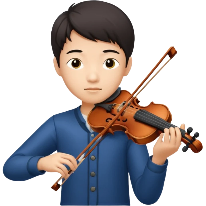 asian boy playing violin emoji