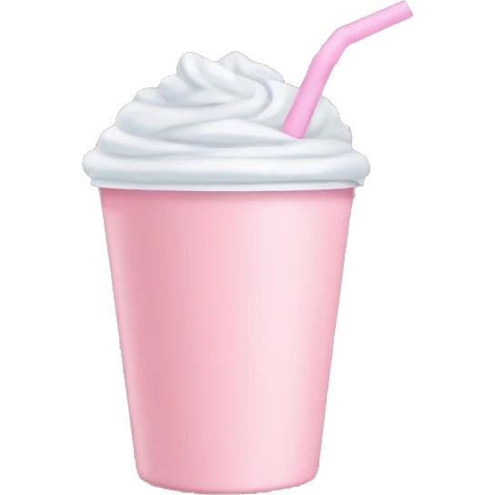 Light pink cup with a straw emoji