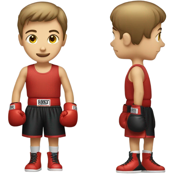 single caucasian boy in boxing gloves emoji