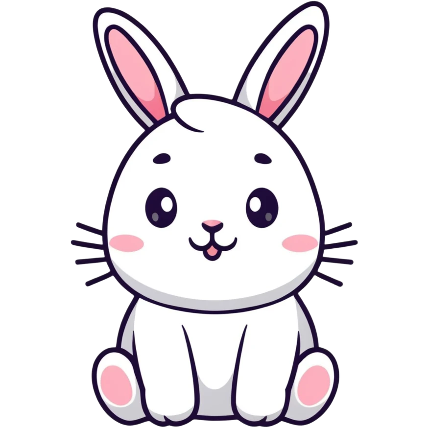 cloud bunny blowing a kiss with sparkles emoji