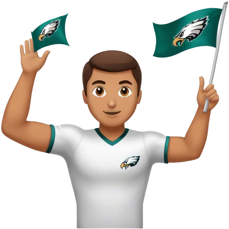 guy waving Eagles Super Bowl flag  emoji