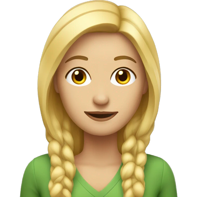 mujer rubia pelo largo emoji
