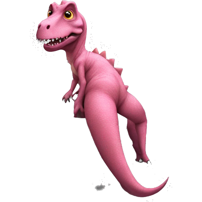 dinosaur in pink tutu on the toilet smoking emoji