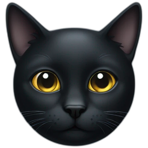 Black cat with cloudy eyes emoji