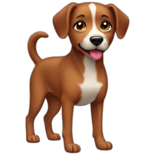 brown female dog with body emoji