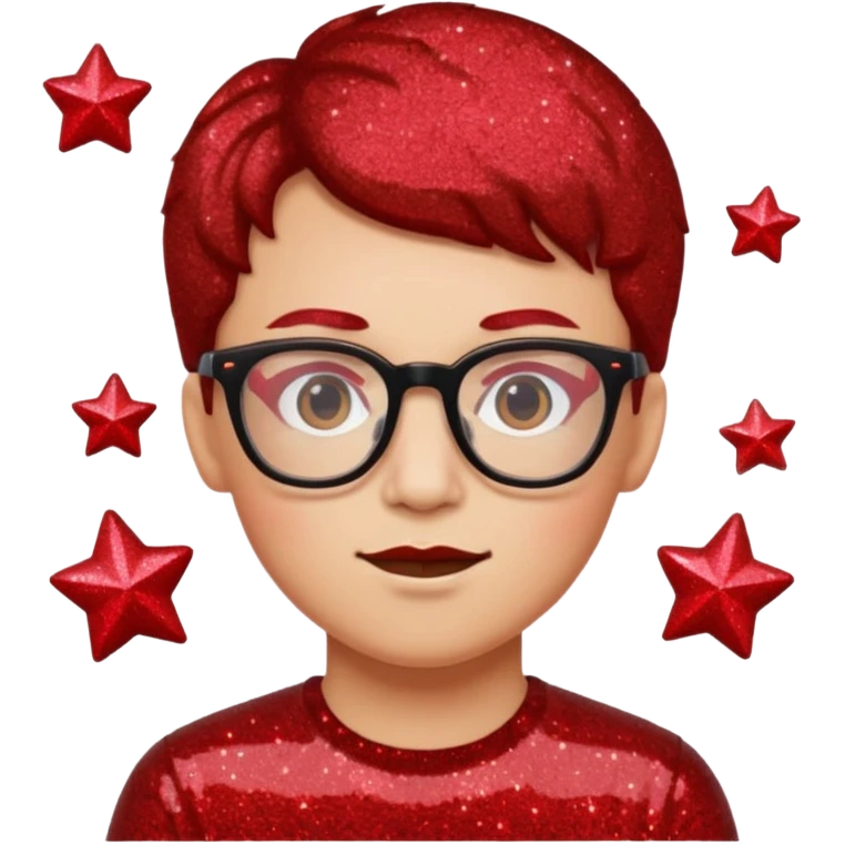 glitter red nerd emoji