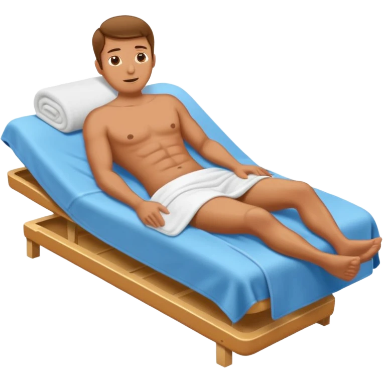 Man gets a massage erect penis shape under his blanket  emoji