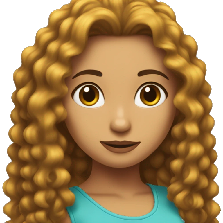 Chica de pelo rizado  largo y morena  emoji