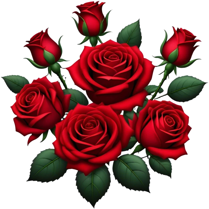 Gothic dark red roses in a bouquet  emoji