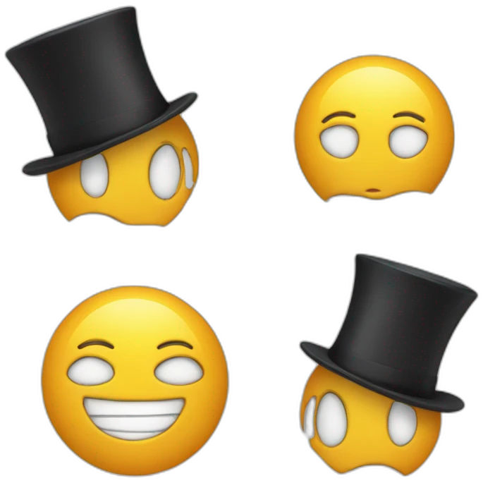 Bottom with a top hat emoji