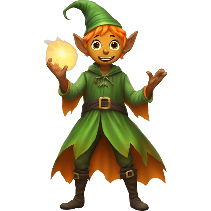 pumkin elf male casting a spell emoji