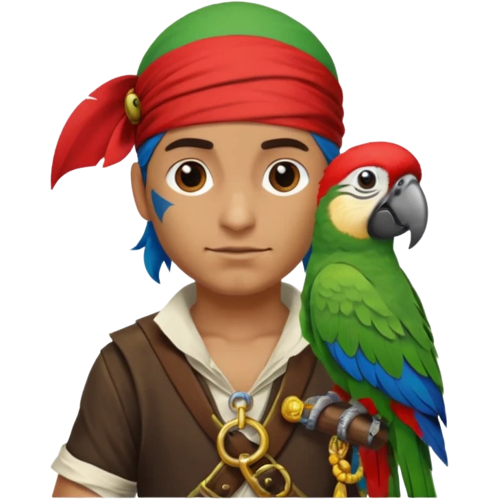pirate and parrot emoji