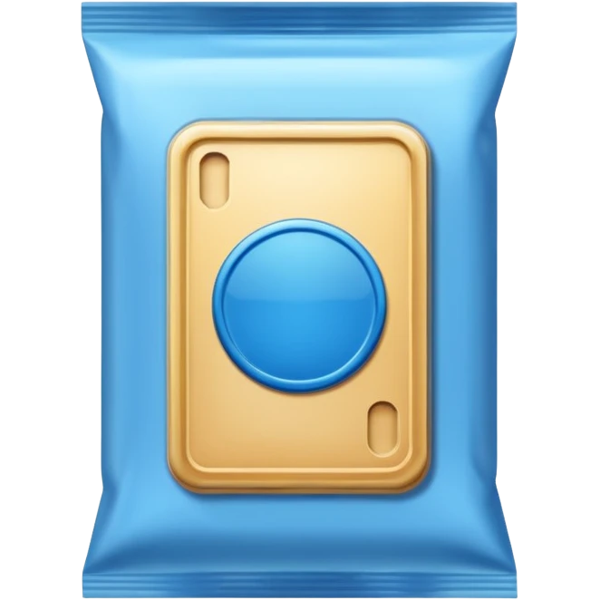 blue pacaged chip without writing emoji