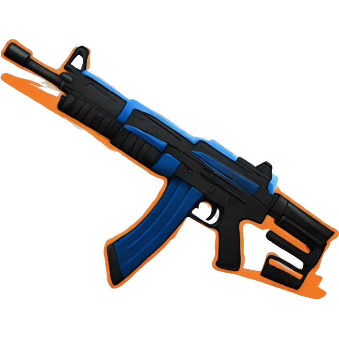 Counter strike 2 Emoji, (Example Counter Strike 2 Logo) Black Outline Color Scheme Orange Blue emoji