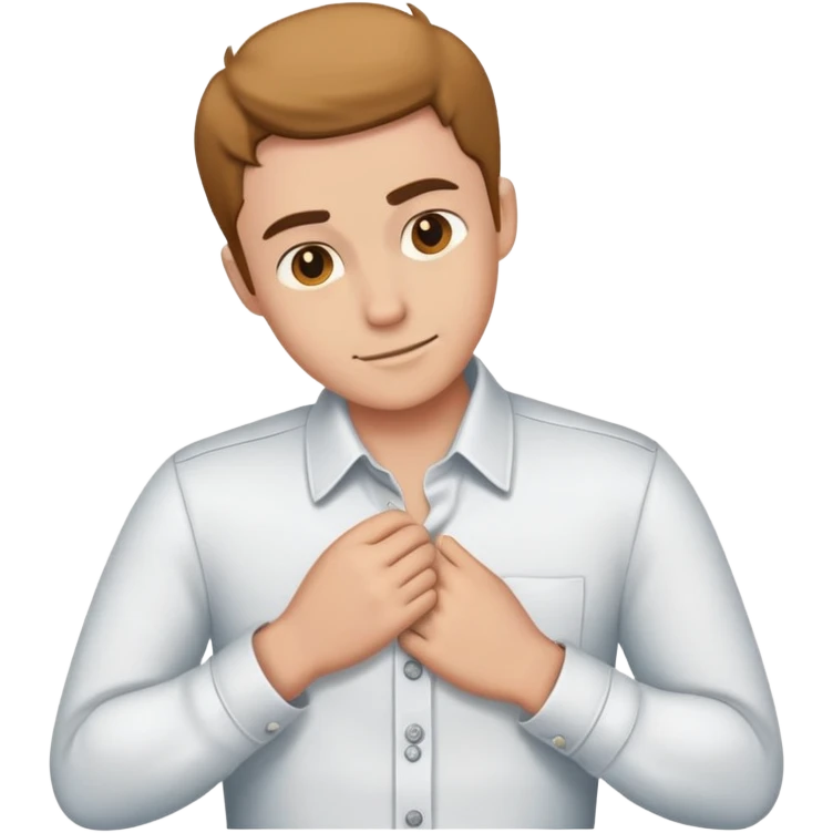 person buttoning up a shirt, simple and friendly emoji