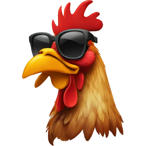 rooster with sunglasses emoji