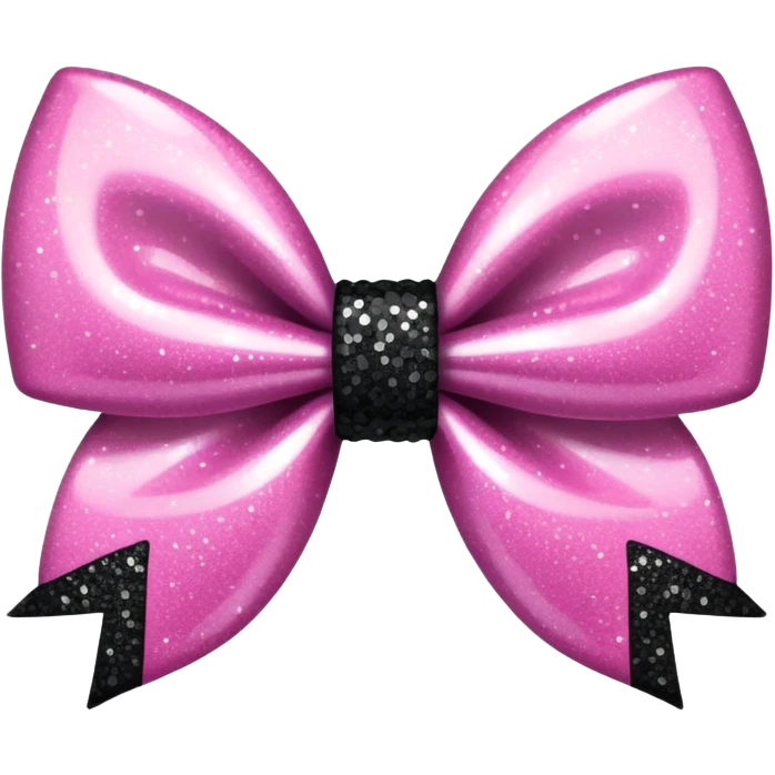 pink and black glitter bow emoji