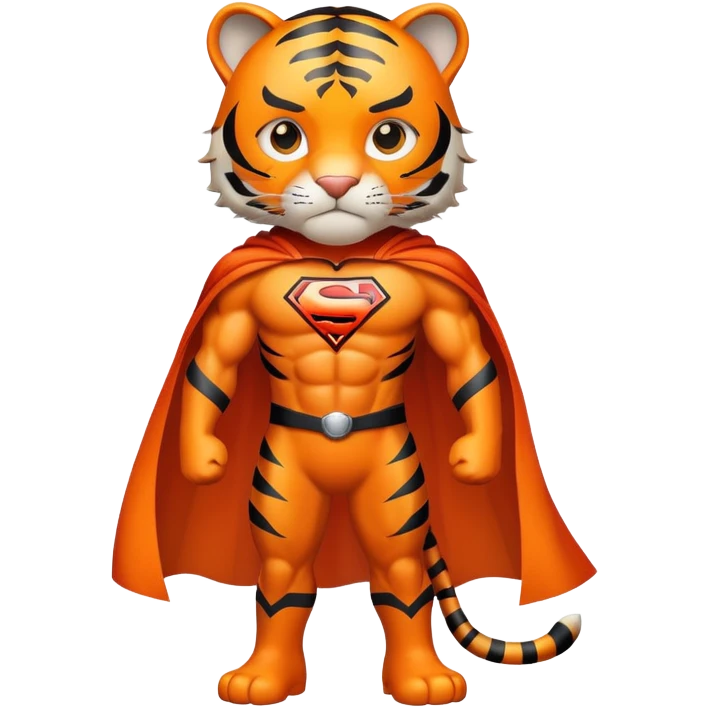 Tiger superhero with cape emoji