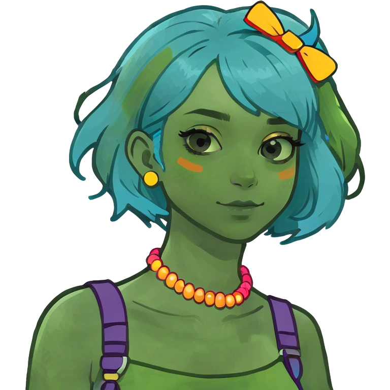 A blue haired girl emoji