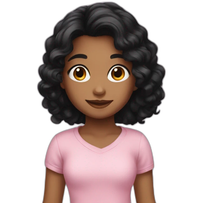 cute daughter with black hair emoji