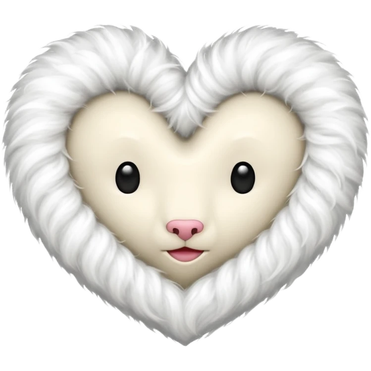 white fur heart, large locks of wool emoji