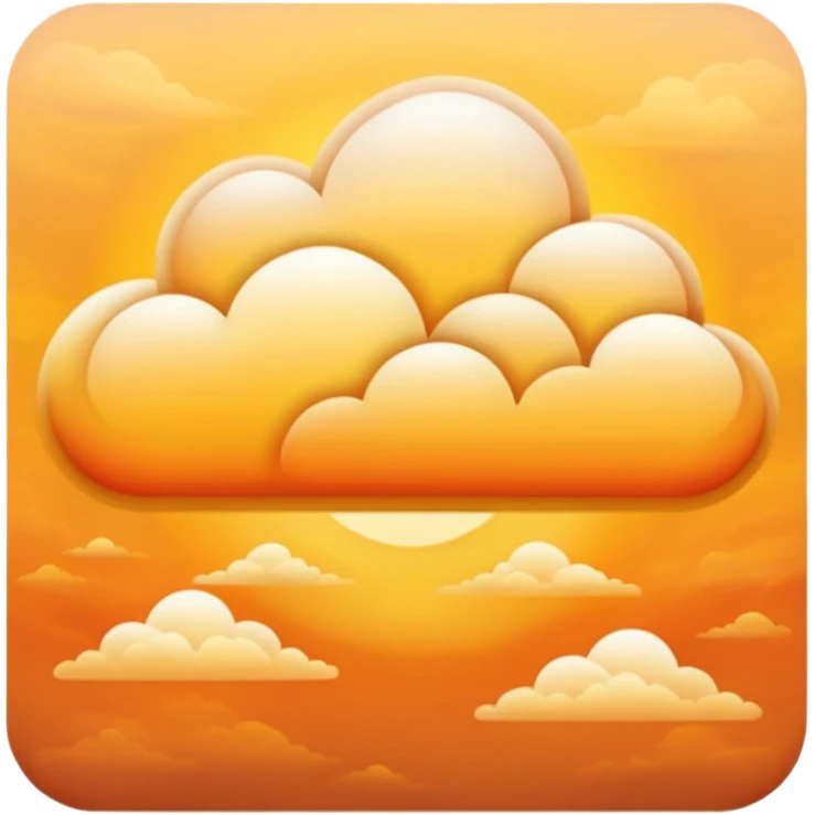A golden sunset cloud with warm gradient tones. emoji