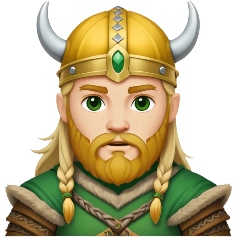 Green and gold Viking emoji