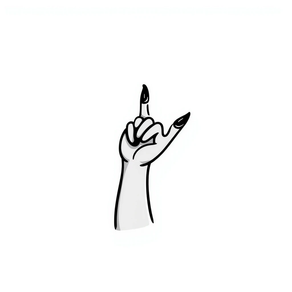 Hand drawn rock on horns hand sign with light skin tone emoji
