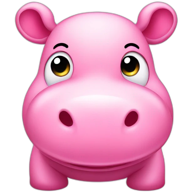 cute pink hippo winking emoji