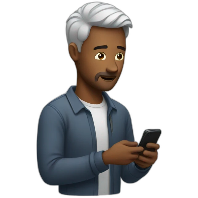 man looking at phone emoji