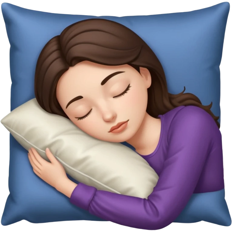 Emoji sleeping beauty brunette white girl with a silk pillow emoji