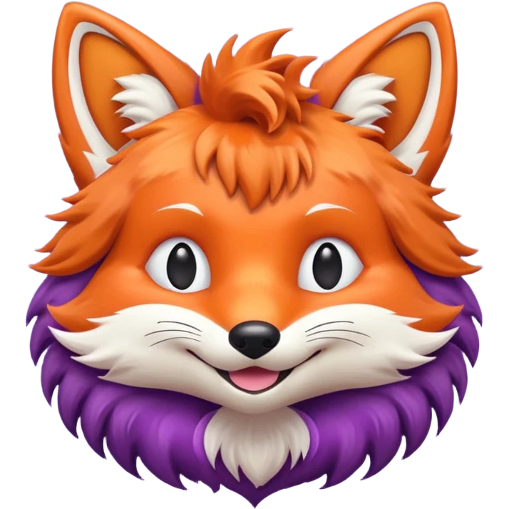 Purple colored retro fox emoji