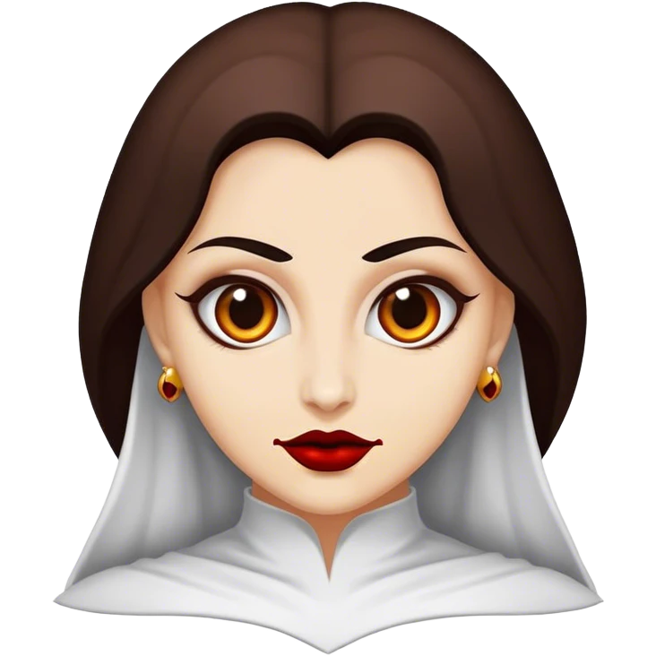 Kahverengi saçlı beyaz tenli vampir bir kadın emoji