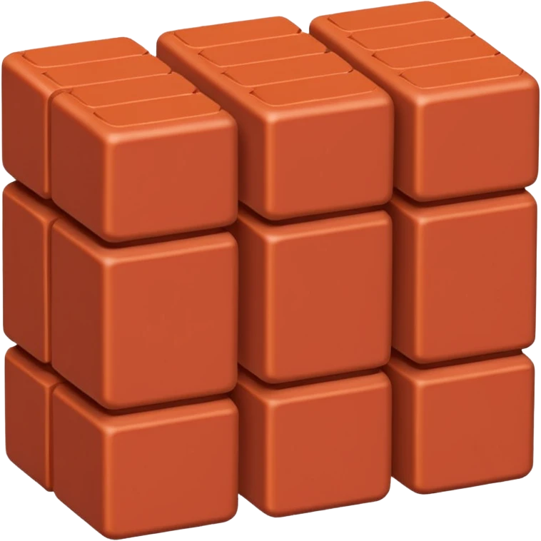 three 3d bricks emoji