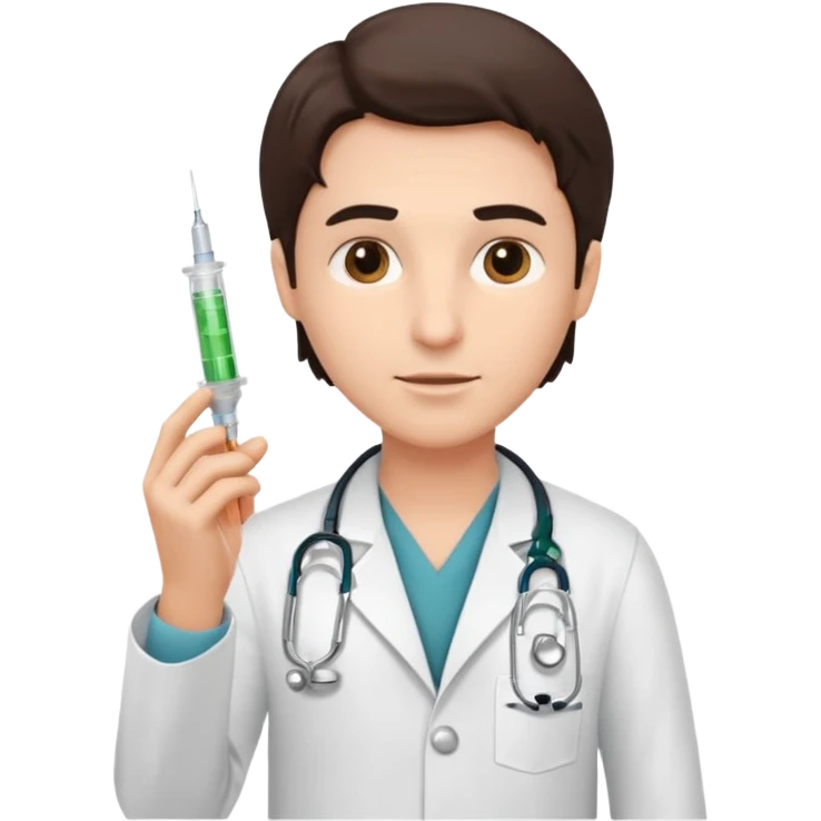 Doctor holding injection emoji