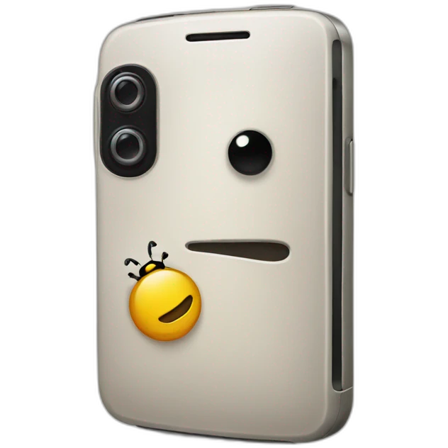 Smartphone with an bug emoji