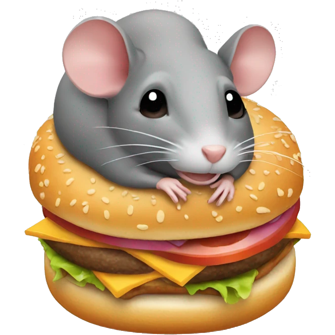 Rat with a burger emoji