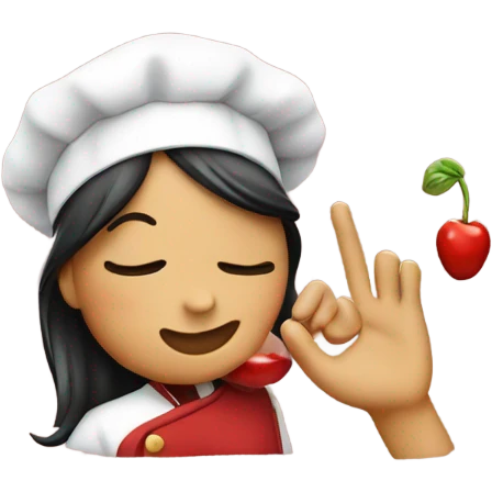 Girl emoji with chefs hat kissing hand  emoji