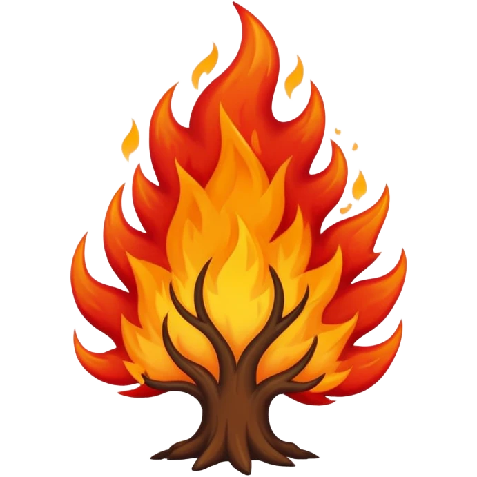 Bush engulfed in orange and red flames emoji