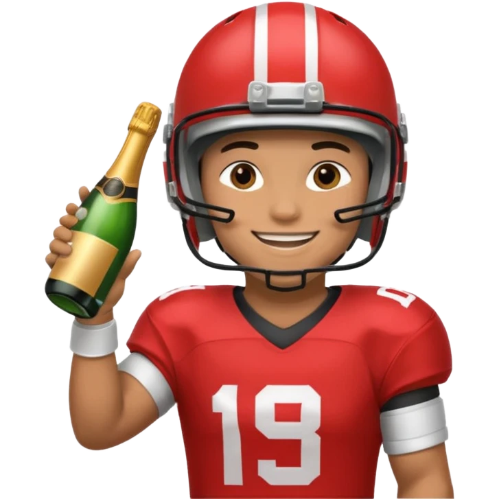football player with champagne emoji